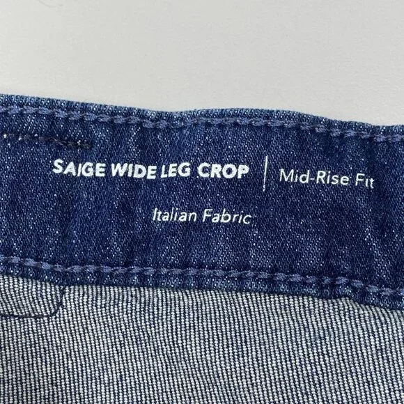 NEW AG Women’s Saige Wide Leg Cropped Jeans Dark Blue Size 27 - Picture 5 of 11